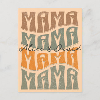 Muttertag Naturfarbe Mama Kinder T - Shirt benenne Postkarte