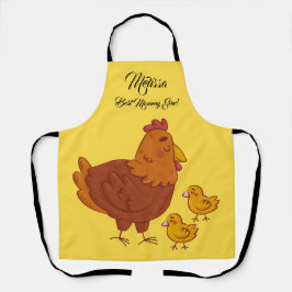 Muttertag Niedlich Hen mit Küken. Schürze