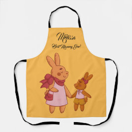 Muttertag Niedliche Kaninchen. Schürze