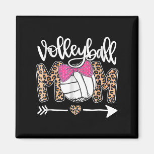 Muttertag Niedliche Volleyball Mama Leopard Fun Ba Magnet