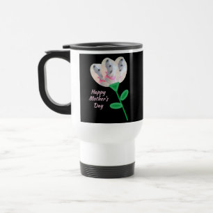 Muttertag Niedlicher Welpenhund Blume Schwarz 3 Fo Reisebecher