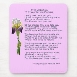 MUTTERTAG oder MUTTER's GEBURTSTAG Iris & Gedicht Mousepad