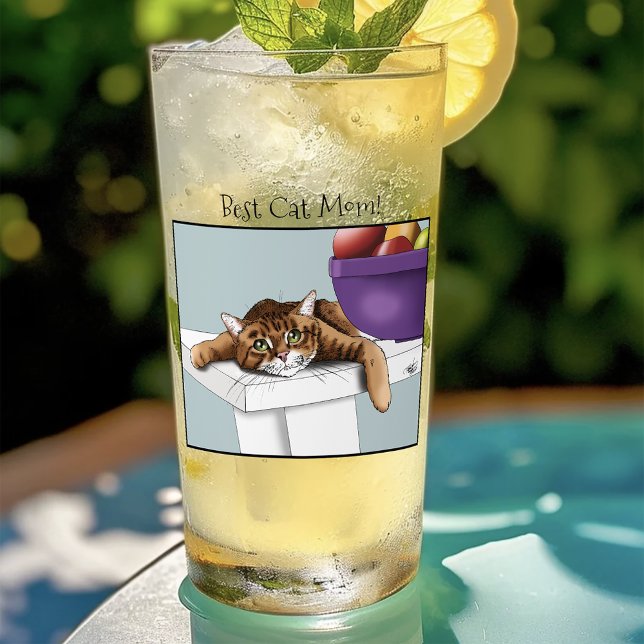 Muttertag Orange Tabby Cat Glas (Von Creator hochgeladen)