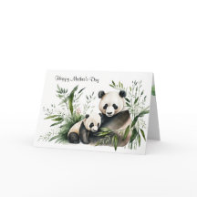 Muttertag Panda Bär mit Kübel