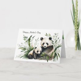 Muttertag Panda Bär mit Kübel Karte