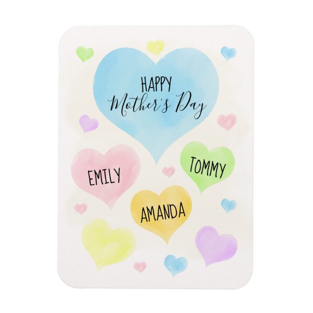 Muttertag Pastel Hearts Magnet (Vertikal)