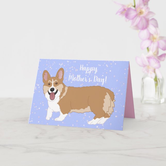 Muttertag Pembroke Welsh Corgi Karte (Orchidee)