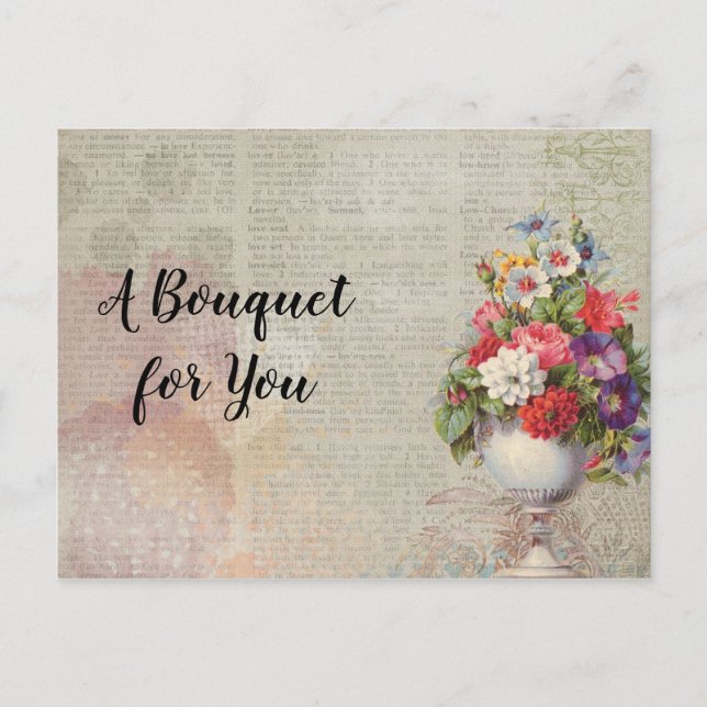 Muttertag Planter farbenfrohe Blume Zeitung Postkarte (Vorderseite)