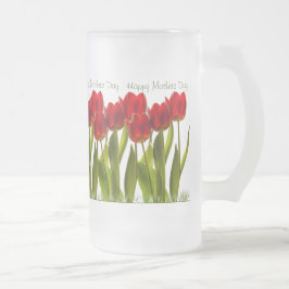 Muttertag - Reihe der hellen roten Frühlingssäule Mattglas Bierglas