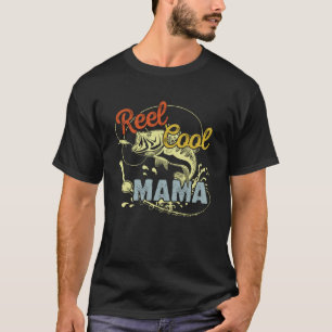 Muttertag Retro-Rollen Cool Mama Fischen T-Shirt