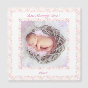 Muttertag Rosa Beste Mama Foto Geschenk für Mama Magnetkarte