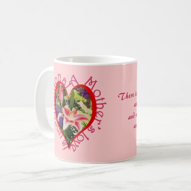 Muttertag Rosa Liebe Blumengedicht bedingungsloses Kaffeetasse (Vorderseite Links)