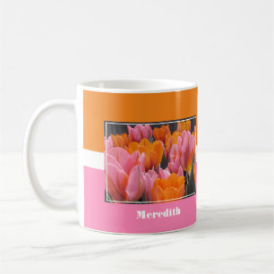 Muttertag Rosa Orange Tulpen Personalisiert Kaffeetasse