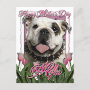 Muttertag - Rosa Tulips - Bulldog Postkarte