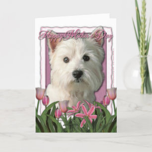 Muttertag - Rosa Tulips - Westie Karte