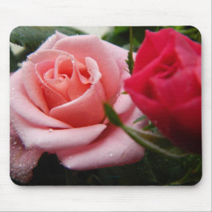 Muttertag Rosa und Rote Rose Mousepad