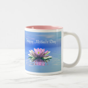 Muttertag rosa Wasserlilie Zweifarbige Tasse