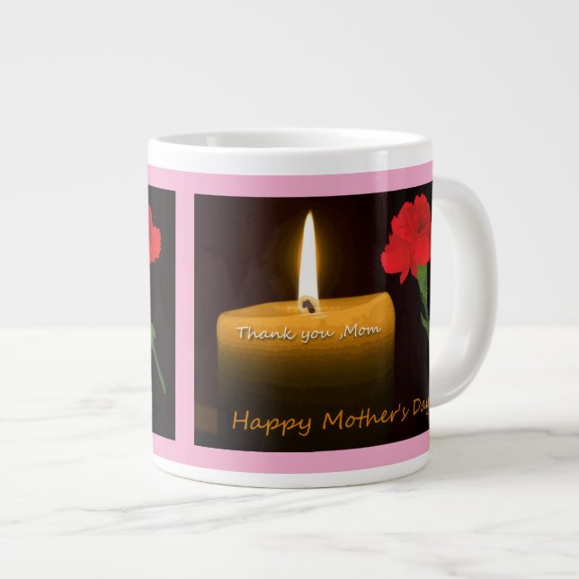 Muttertag-Rote Rose Jumbo-Tasse (Vorderseite Rechts)