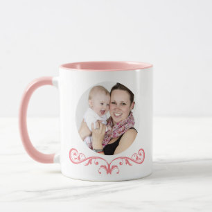 Muttertag Runde Foto Delikate Pink Kaffee Tasse