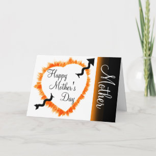 Muttertag Rustic Hollow Oranges Herz Umriss Karte