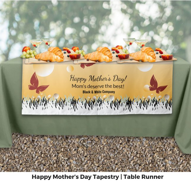 Muttertag Schmetterlinge Präsentationstabelle Wandteppich (Mother's Day Butterflies Presentation Table Runner Tapestry - Two Sided)