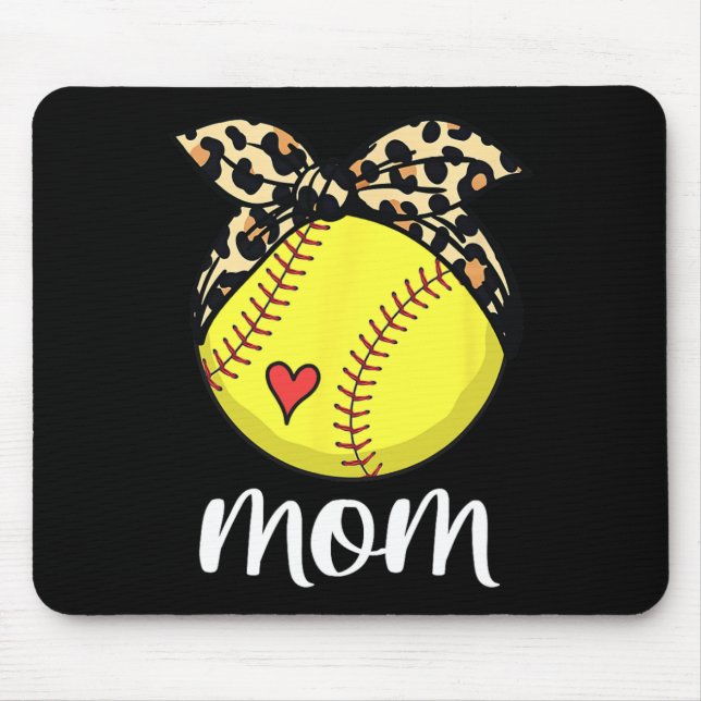 Muttertag Softball Mama Softball Mütter Day Mam Mousepad (Vorne)