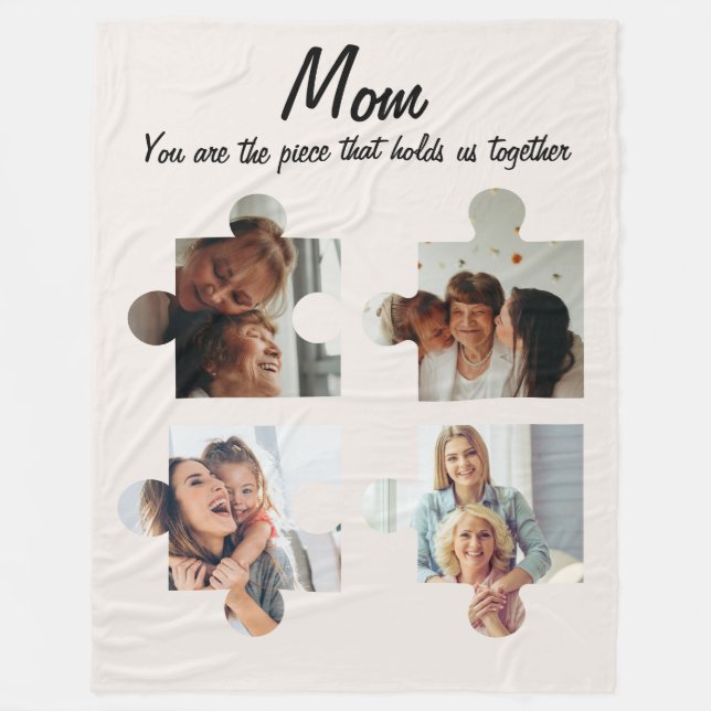 Muttertag Sondergeschenk für Mama - 4 Foto Fleecedecke (Vorderseite)