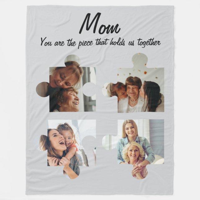Muttertag Sondergeschenk für Mama - 4 Foto Fleecedecke (Vorderseite)