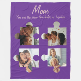 Muttertag Sondergeschenk für Mama - 4 Foto Fleecedecke