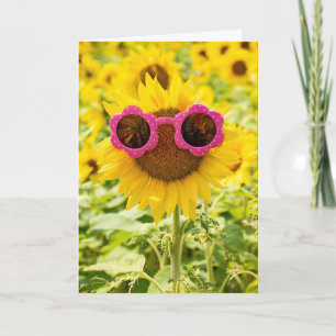Muttertag Sonnenblume mit Sonnenbrille Karte