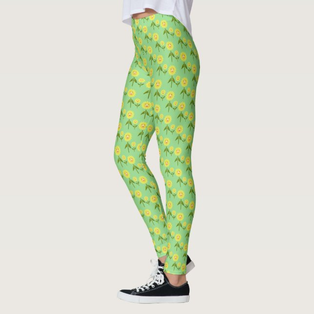 Muttertag Sonnenblumen Gemustert Leggings (Links)