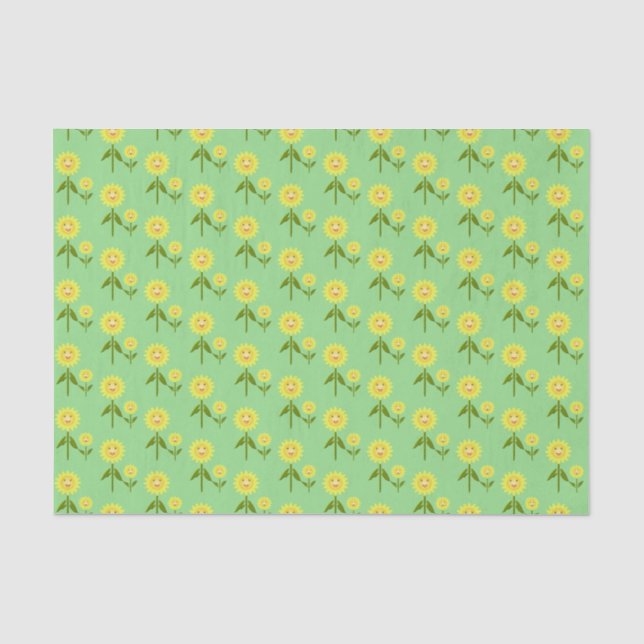Muttertag Sonnenblumen Gemustert Seidenpapier (Vorderseite)