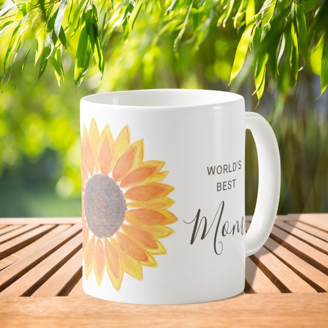Muttertag Sonnenblumen Welt die beste Mama Kaffeetasse (Von Creator hochgeladen)
