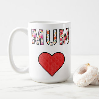 Muttertag Stylische Moderne Florale Mum Herz Kaffeetasse
