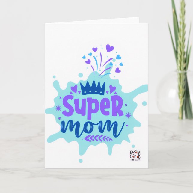 Muttertag - Super-Mama Karte (Vorderseite)