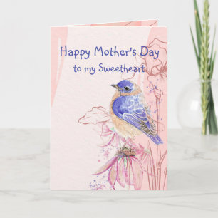 Muttertag Sweetheart Liebe Bluebird Garden Bird Karte