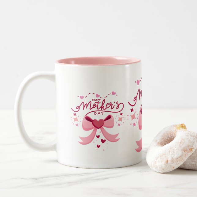 MUTTERTAG TRENDDESIGN ZWEIFARBIGE TASSE (Mit Donut)
