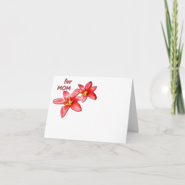 Muttertag - Tulpen für Mama - Illustration |  Dankeskarte (Vorderseite)