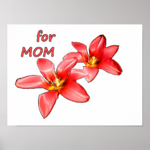 Muttertag - Tulpen für Mama - Illustration Poster
