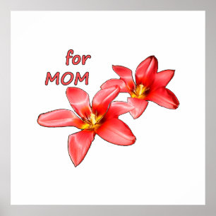Muttertag - Tulpen für Mama - Illustration    Poster