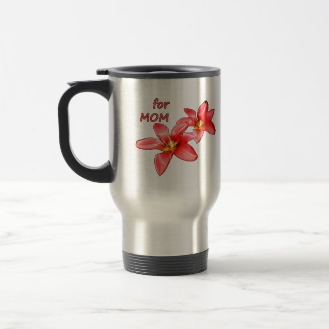 Muttertag - Tulpen für Mama - Illustration |  Reisebecher (Links)