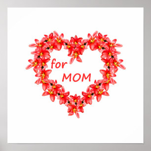 Muttertag - Tulpenherz für MUTTER - Illustration Poster