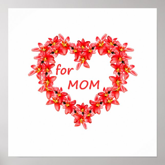 Muttertag - Tulpenherz für MUTTER - Illustration| Poster (Vorne)