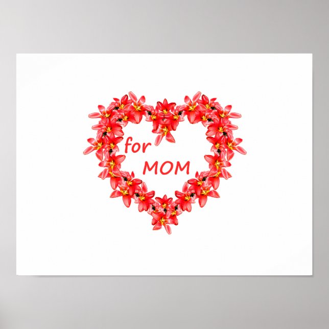 Muttertag - Tulpenherz für MUTTER - Illustration| Poster (Vorne)