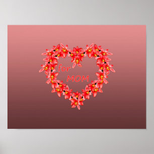 Muttertag - Tulpenherz für MUTTER - Rose    Poster