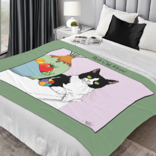 Muttertag Tuxedo Katze Fleecedecke