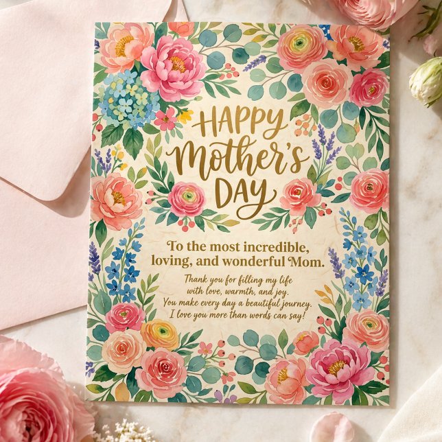 Muttertag Unglaublichste Liebende Mutter Florale K Postkarte (Von Creator hochgeladen)