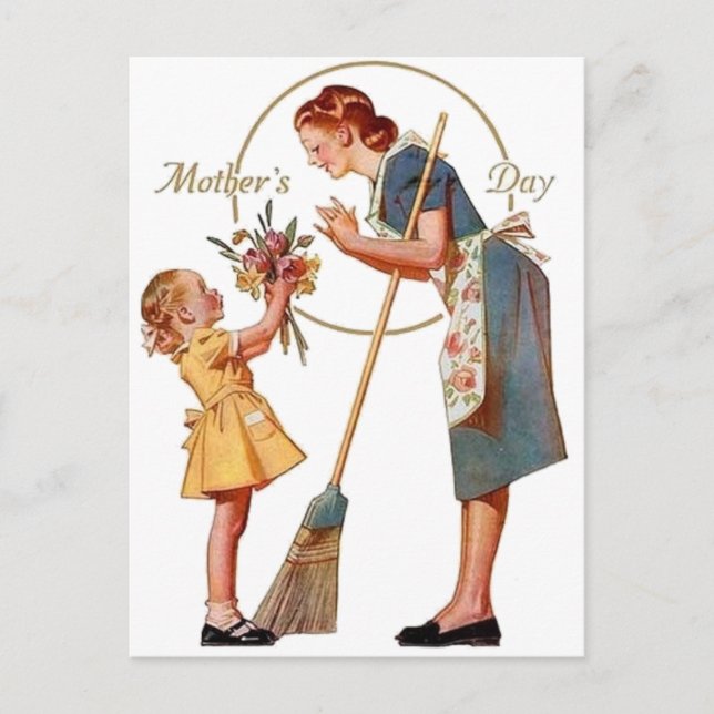 Muttertag Vintage Postkarte (Vorderseite)