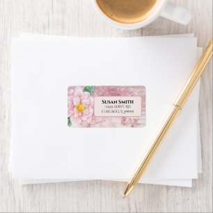 Muttertag Vintage, rosa grüne Blume gestört Adressaufkleber
