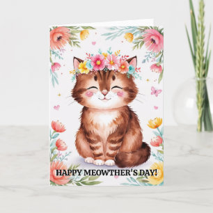 Muttertag von der Katze Funny Niedlich Card Feiertagskarte